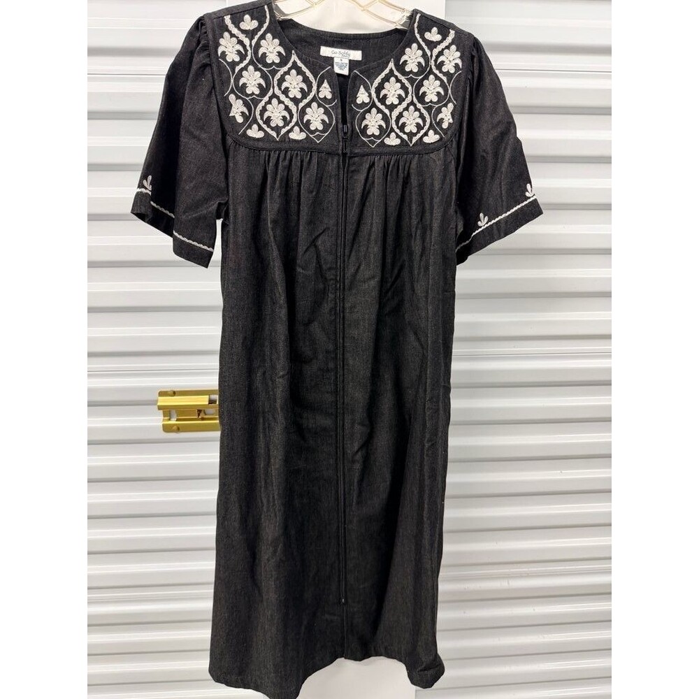 Go Softly Embroidered Black Cotton Dress